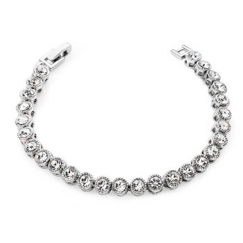 Tipperary Crystal Round Tennis Bracelet Silver