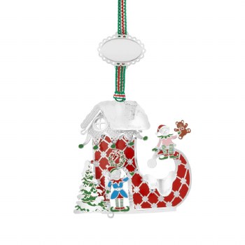 Newbridge Silverware Red Boot with Elves Christmas Decoration