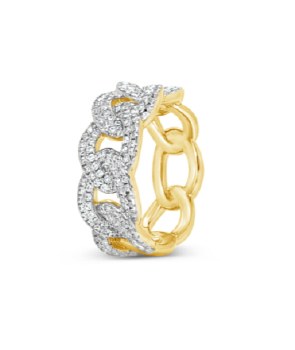 Absolute Jewellery Ring Gold CZ Link RG160GL