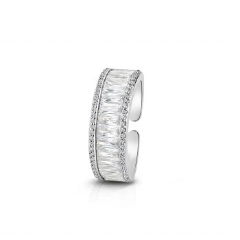 Newbridge Silverware Ring Silver Baguette CZ