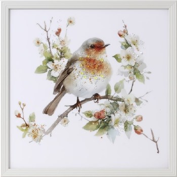 Straits Robin Crystal Picture 50cm