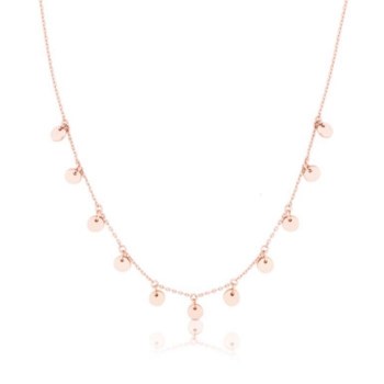 Tipperary Crystal  ROMI MINI DISC CHAIN NECKLACE ROSE GOLD