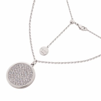 Tipperary Crystal ROMI SILVER PAVE DISC PENDANT