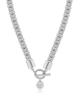 Tipperary Crystal ROMI SILVER POPCORN CHAIN BAR NECKLACE