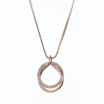Newgrange Living - Jewellery Rose Gold Diamante Loop Pendant