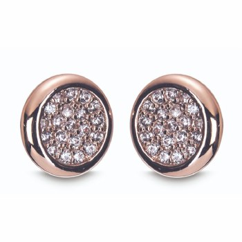 Newgrange Living - Jewellery Rose Gold Diamante Rnd Earring