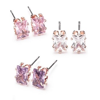 Newgrange Living Jewellery Rose Gold Diamond Earrings Set of 3