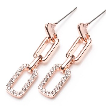 Newgrange Living Rose Gold Diamond Square Earrings Pair