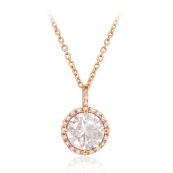 Tipperary Crystal Rose Gold Pendant Round