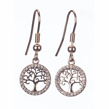 Newgrange Living - Jewellery Rose Gold Tree of Life Earring