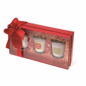 Tipperary Crystal *Christmas Candles Red Set of 3