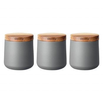 Denby Grey Storage Canisters Set of 3