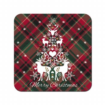 Denby Christmas Tartan Coasters Set of 6