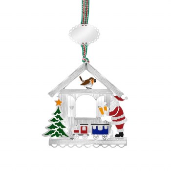 Newbridge Silverware Santa and Robin Christmas Tree Decoration
