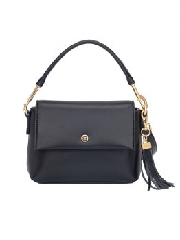 GIONNI HANDBAG SAPPHIRE FOLDOVER CROSSBODY BAG BLACK