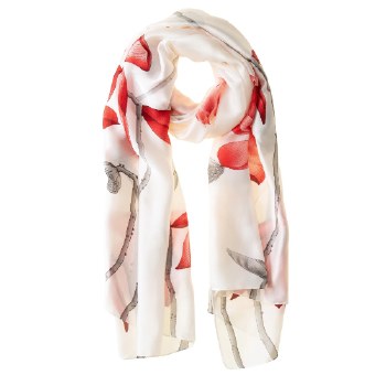 Galway Crystal Scarf Red Lillies GTX153