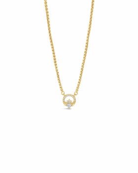 Seala Stone-Set Claddagh Pendant/Chain Gold 8mm