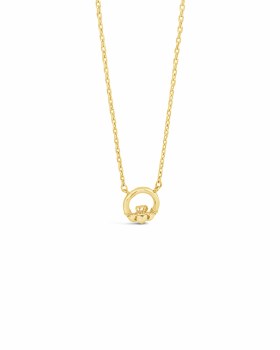 Seala Polished Claddagh Pendant/Chain Gold 8mm