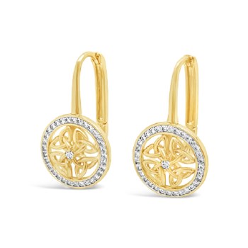 Seala Circle Trinity Earrings Gold/Clear CZ