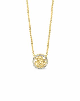 Seala Circle Trinity Pendant/Chain Gold