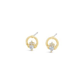 Seala Claddagh Earring Stud Claddagh Gold 8mm