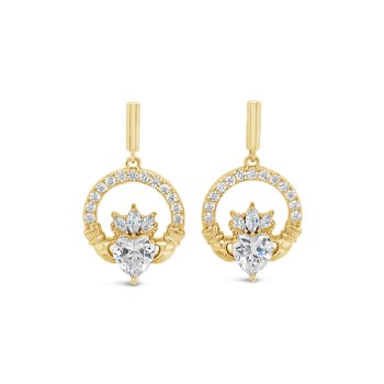 Seala Claddagh Earring Drop Gold/Clear EZ