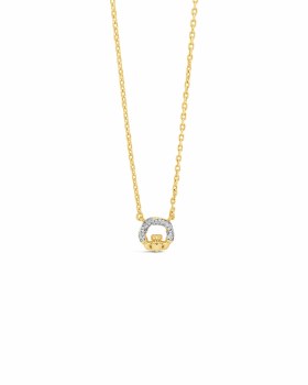 Seala Pave-Set Claddagh Pendant/Chain Gold 8mm