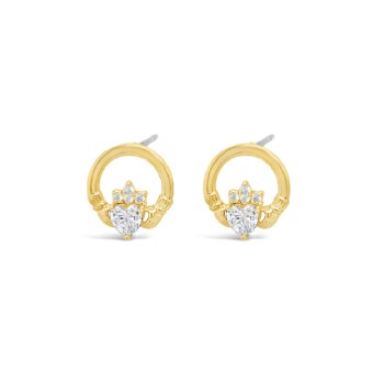 Seala Claddagh Earring Gold/Emerald CZ