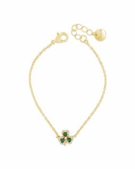Seala Clover Bracelet Gold/Emerald CZ