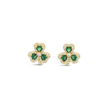 Seala Clover Earring Gold/Emerald CZ