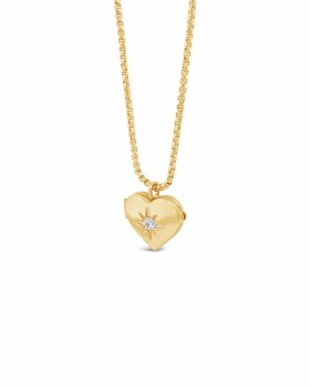 Seala Heart Locket/Chain Gold