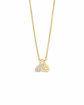 Seala Single Stone-Set Trinity Pendant/Chain Gold