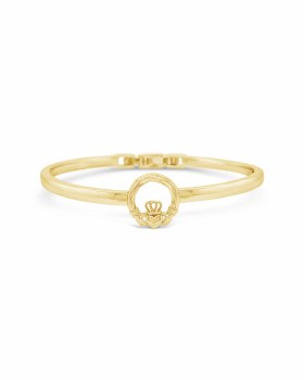Seala Plain Polished Claddagh Bangle Gold