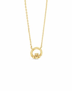 Seala Polished Claddagh Pendant/Chain Gold 13mm