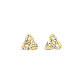 Seala Full Stone-Set Earring Trinity Stud Gold