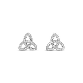 Seala Trinity Earring Stud Rhodium 10mm