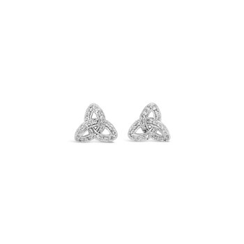 Seala Trinity Earring Stud Rhodium 8mm