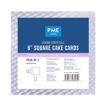 6" Cake Card Set of 3 Square