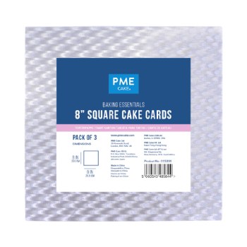8" Cake Card Set of 3 Square