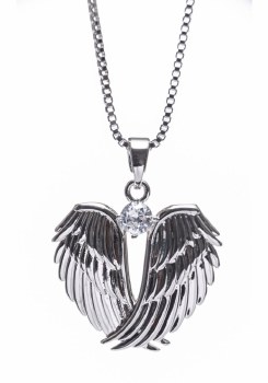 Newgrange Living Silver Angel Wings Pendant