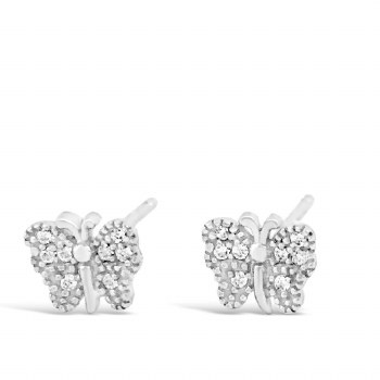 Absolute Jewellery Silver Butterfly Earrings HCE412