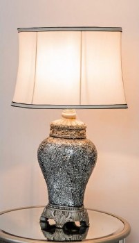 Grange Living Silver Crackle Lamp Medium