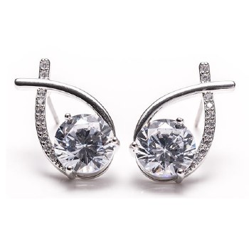 Newgrange Living Jewellery Silver Cross Diamond Earrings