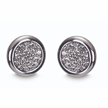 Newgrange Living - Jewellery Silver Diamante Round Earrings