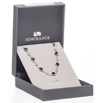 Newgrange Living Jewellery Silver Emerald Diamond Pendant