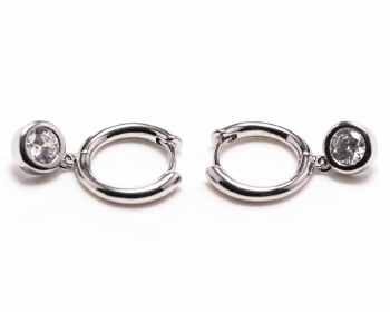 Newgrange Living Silver Round Diamond Earrings