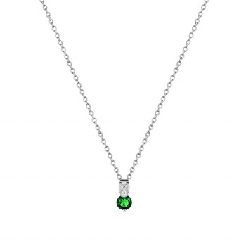 Tipperary Crystal Silver Round Emerald Pendant