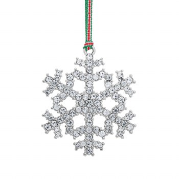 Newbridge Silverware Snowflake with Clear Stones Christmas Decoration
