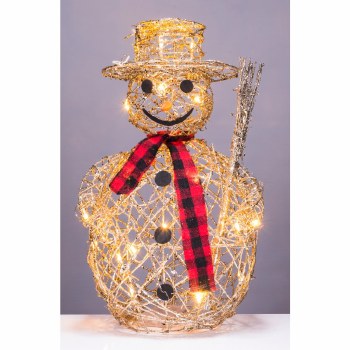 Grange Living Snowman Gold with lights 40cm (Battery Operated)
