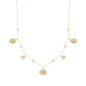 Tipperary Crystal Soleil Charms Pendant Turquoise